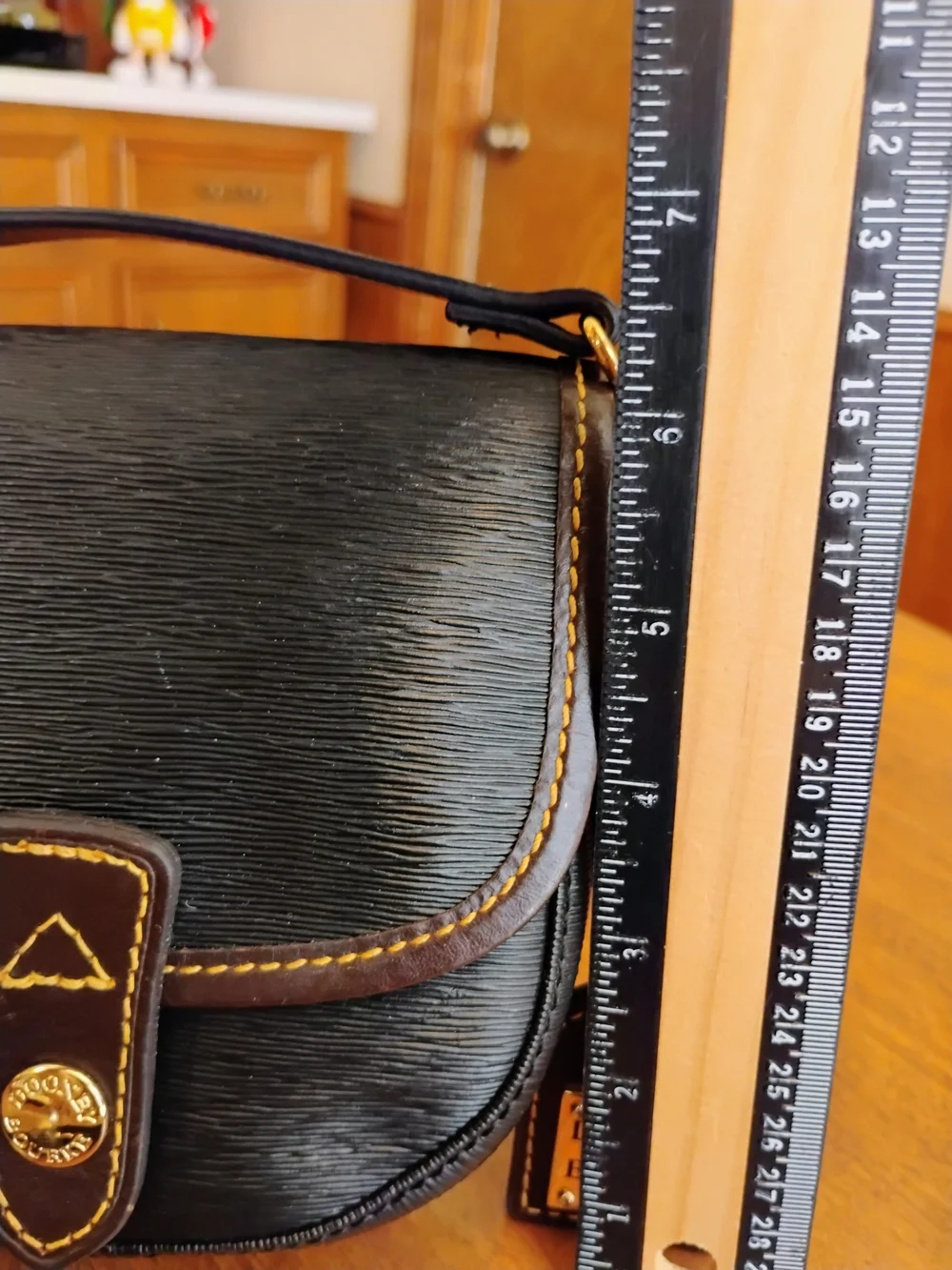 Dooney & Bourke Wave Fine Grain Coated Canvas Flap Saddle Bag Crossbody Purse